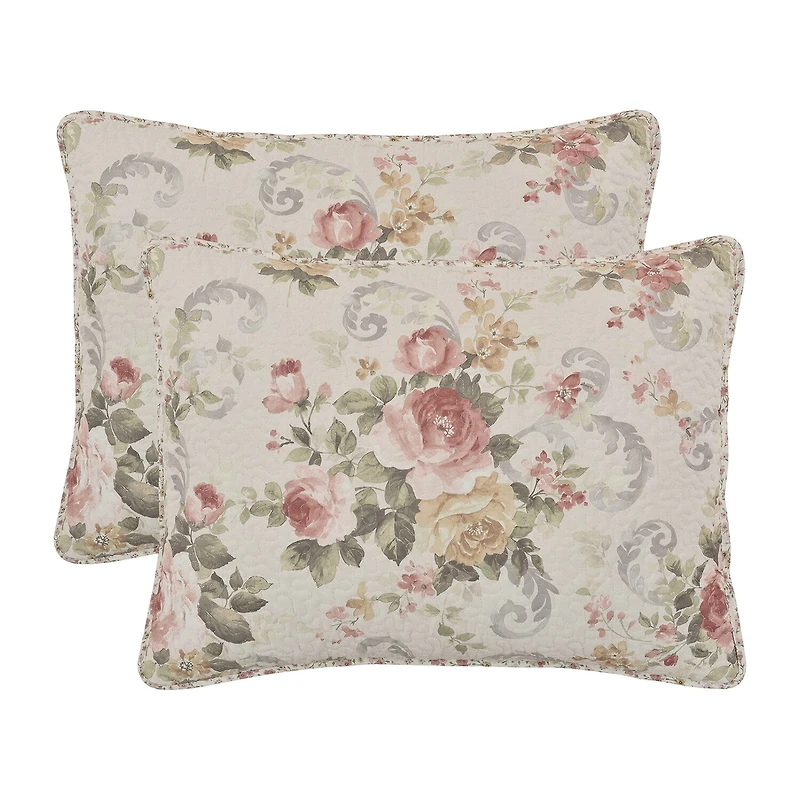 Royal Court Chablis Floral Quilt Set