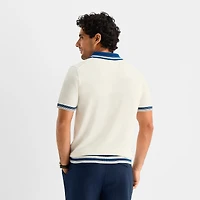 Stafford Johnny Collar Mens Short Sleeve Polo Sweater
