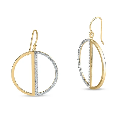 Womens Cubic Zirconia 18K Gold Over Silver Drop Earrings