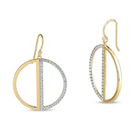 Womens Cubic Zirconia 18K Gold Over Silver Drop Earrings