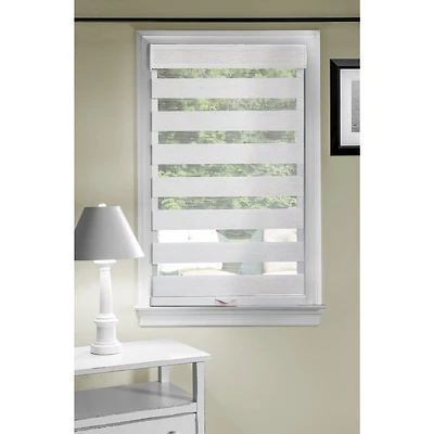 Cordless Celestial Sheer Double-Layered White Zebra Shade 39X72