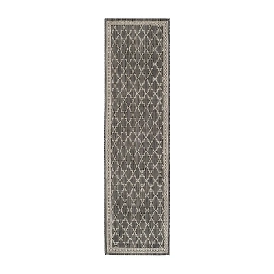 Safavieh Courtyard Collection Keeley Geometric Indoor/Outdoor Runner Rug