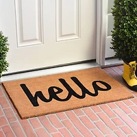 Calloway Mills Hello Coir Outdoor Rectangular Doormat