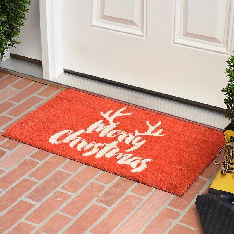 Calloway Mills Christmas Antlers Outdoor Rectangular Doormat