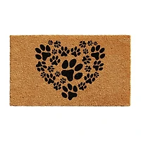 Calloway Mills Heart Paws Outdoor Rectangular Doormat