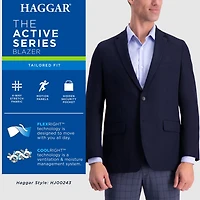 Haggar The Active Series Tailored Mens Stretch Fabric Regular Fit Sport Coat