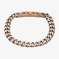 Mens Stainless Steel 9 Inch Solid Curb Chain Bracelet
