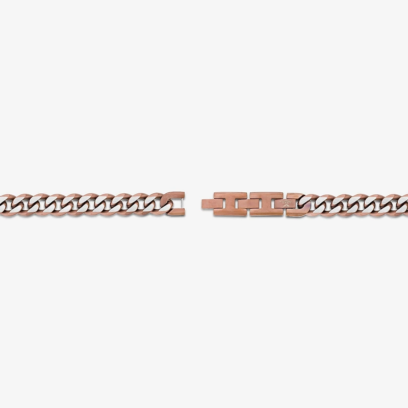 Mens Stainless Steel 9 Inch Solid Curb Chain Bracelet