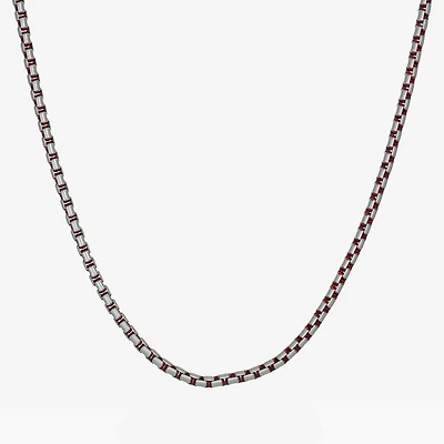 Mens Stainless Steel Inch Box Chain Necklace