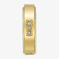 Mens Cubic Zirconia Stainless Steel 14mm Single Earring