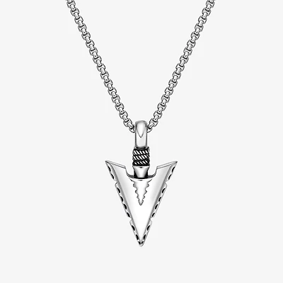 Mens Stainless Steel 24 Inch Pendant Necklace