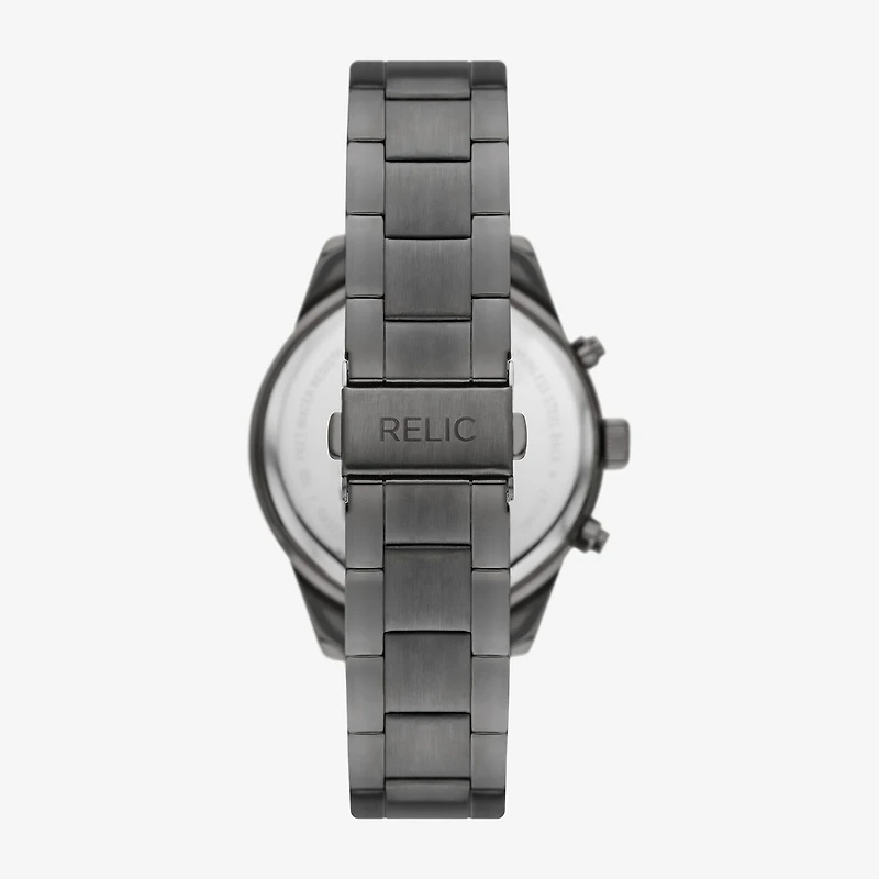 Relic By Fossil Mahoney Mens Multi-Function Gray Stainless Steel Strap Watch Zr15982
