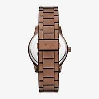 Relic By Fossil Rutherford Mens Multi-Function Brown Stainless Steel Bracelet Watch Zr15978