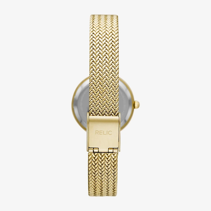 Relic By Fossil Savannah Womens Gold Tone Stainless Steel Bracelet Watch Zr34576