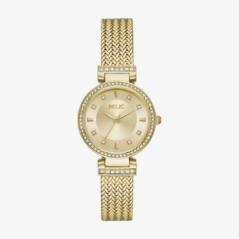 Relic By Fossil Savannah Womens Gold Tone Stainless Steel Bracelet Watch Zr34576