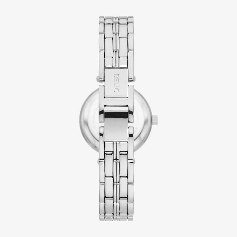 Relic By Fossil Anita Womens Crystal Accent Silver Tone Bracelet Watch Zr34626