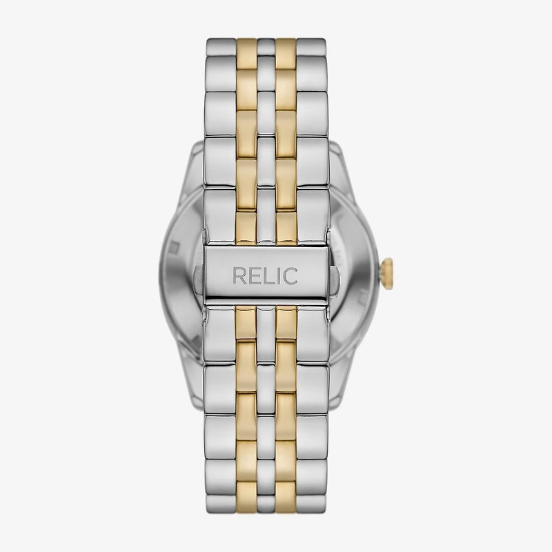 Relic By Fossil Blaine Mens Automatic Two Tone Bracelet Watch Zr77330