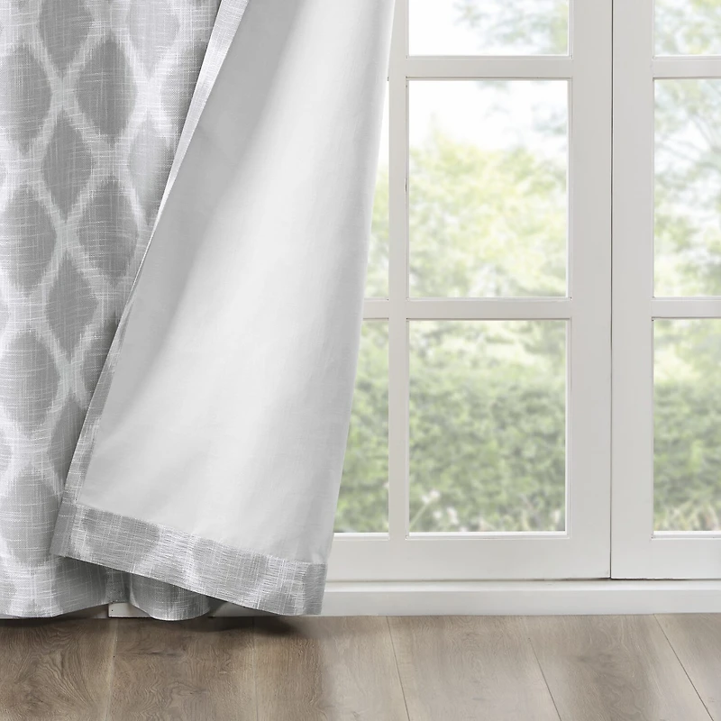Madison Park Kagen 100"W X 84"L Energy Saving Blackout Grommet Top Single Patio Door Curtain