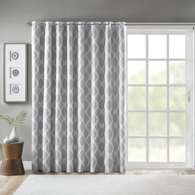 Madison Park Kagen 100"W X 84"L Energy Saving Blackout Grommet Top Single Patio Door Curtain