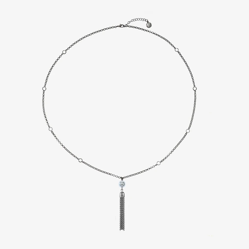 Liz Claiborne Womens White Simulated Pearl 32 Inch Pendant Necklace