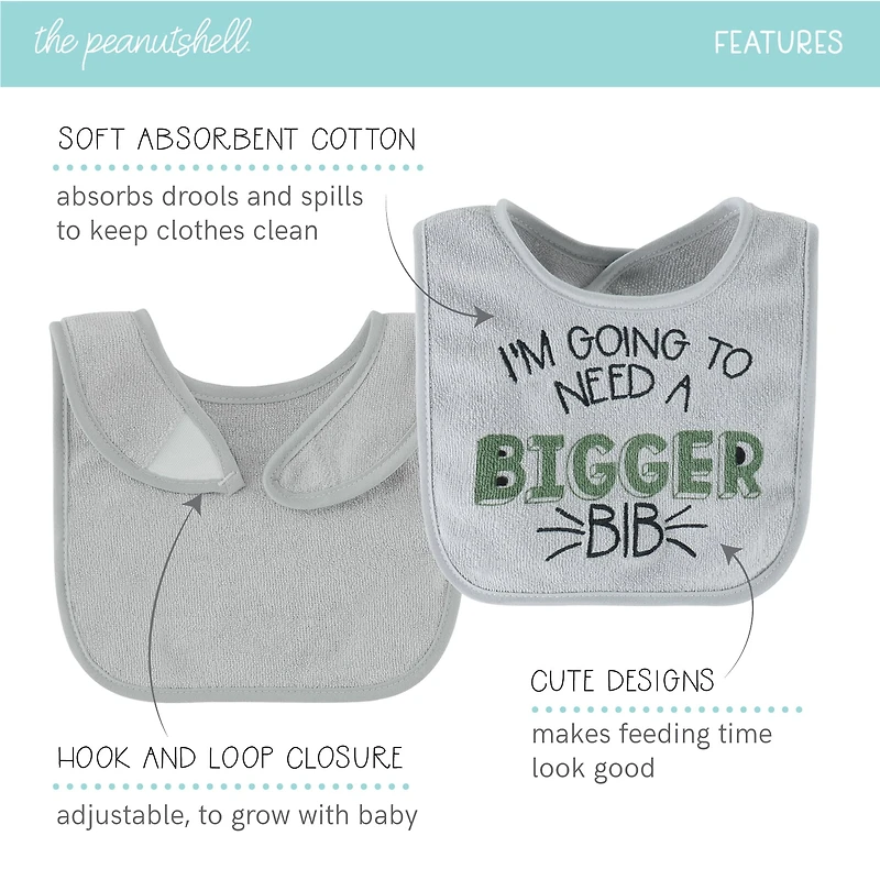 The Peanutshell Boys 10-pc. Bib