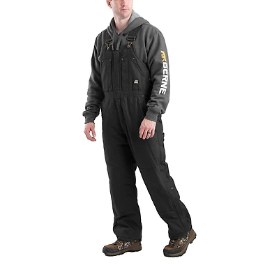 Berne Highland Washed Insulated Bibs Short Mens Workwear Overall