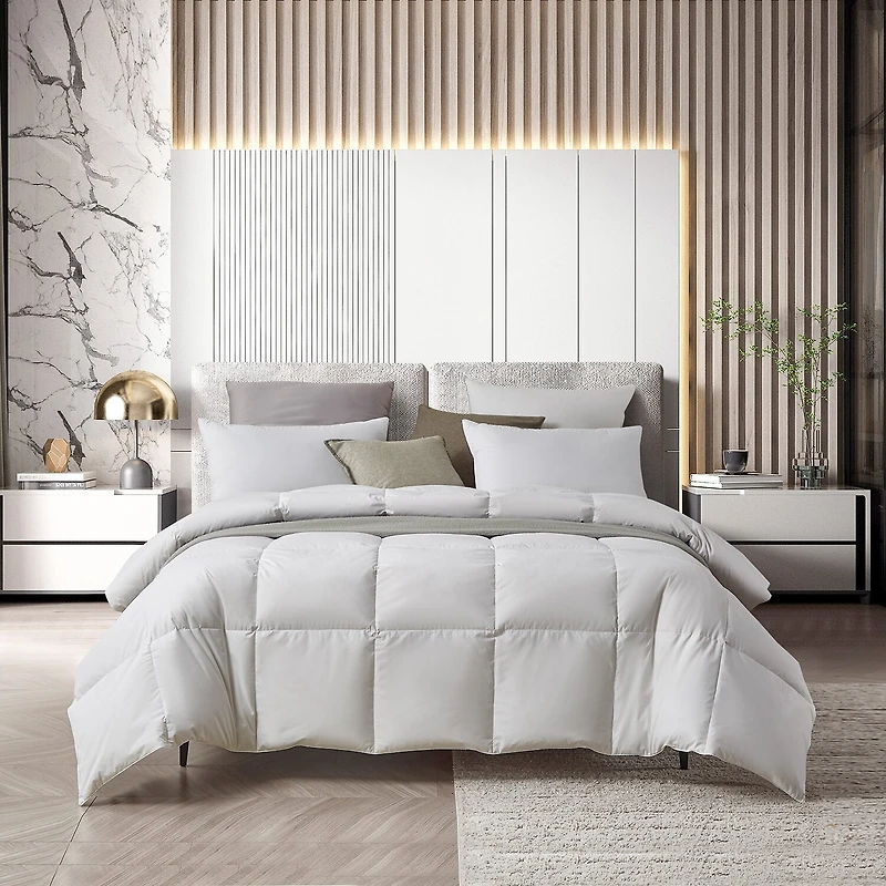 Farm To Home Organic Blended Cotton All Season White Feather And Down Comforter