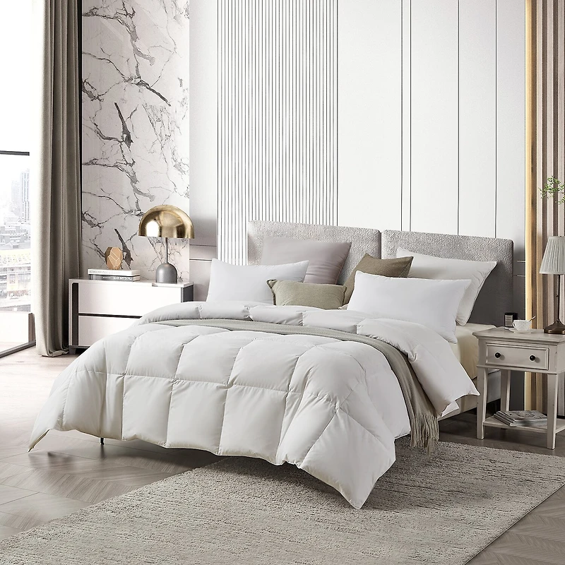 Farm To Home Organic Blended Cotton All Season White Feather And Down Comforter