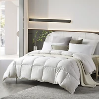 Farm To Home Organic Blended Cotton White Feather And Down Comforter - Medium Warmth