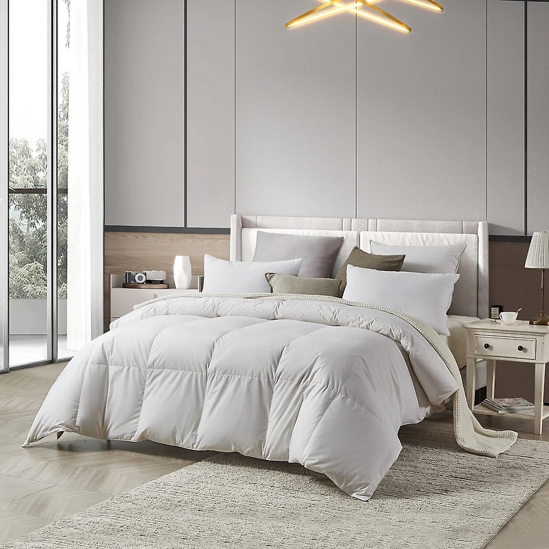Farm To Home Organic Blended Cotton 600 Fill Power White Down Comforter