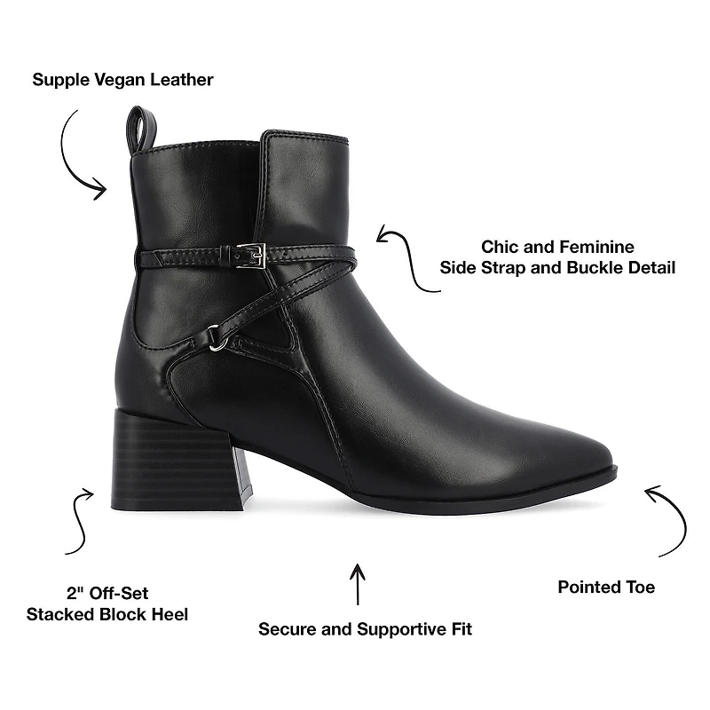 Journee Collection Womens Estelle Stacked Heel Booties