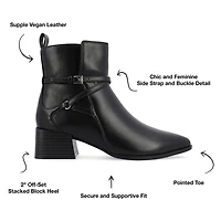 Journee Collection Womens Estelle Stacked Heel Booties