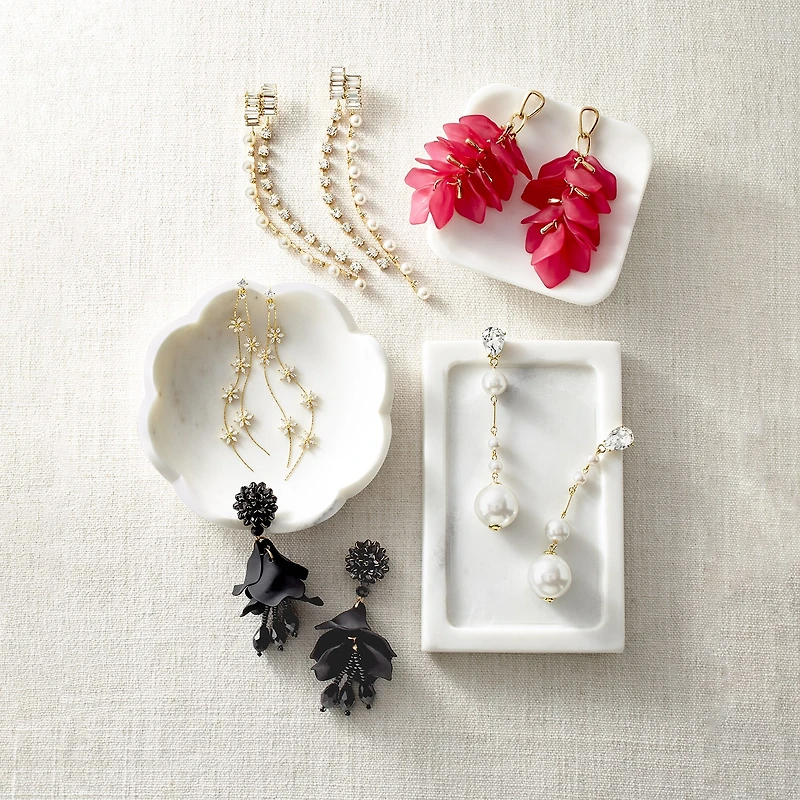 Bijoux Bar Womens Flower Drop Earrings