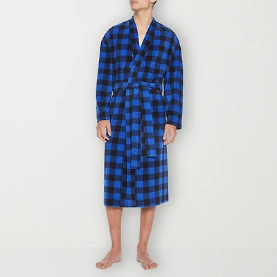 Residence Mens Fleece Kimono Robe Long Sleeve Length
