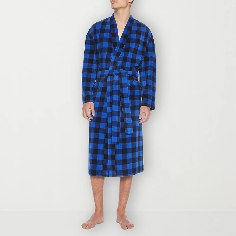 Residence Mens-Tall Fleece Kimono Robe Long Sleeve Length
