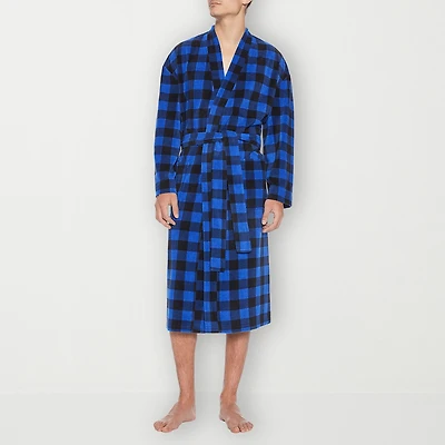 Residence Mens-Big Fleece Kimono Robe Long Sleeve Length