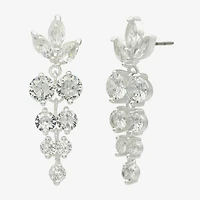 Sparkle Allure Cascade Womens Cubic Zirconia Pure Silver Over Brass Marquise Drop Earrings