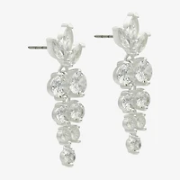 Sparkle Allure Cascade Womens Cubic Zirconia Pure Silver Over Brass Marquise Drop Earrings