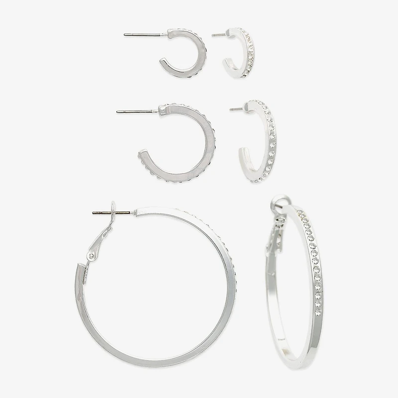 Mixit Womens Glass 3 Pair Earring Set