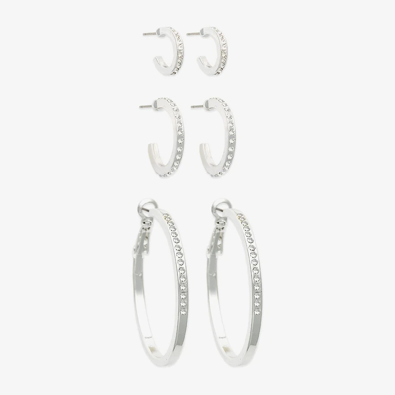 Mixit Womens Glass 3 Pair Earring Set