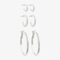 Mixit Womens Glass 3 Pair Earring Set
