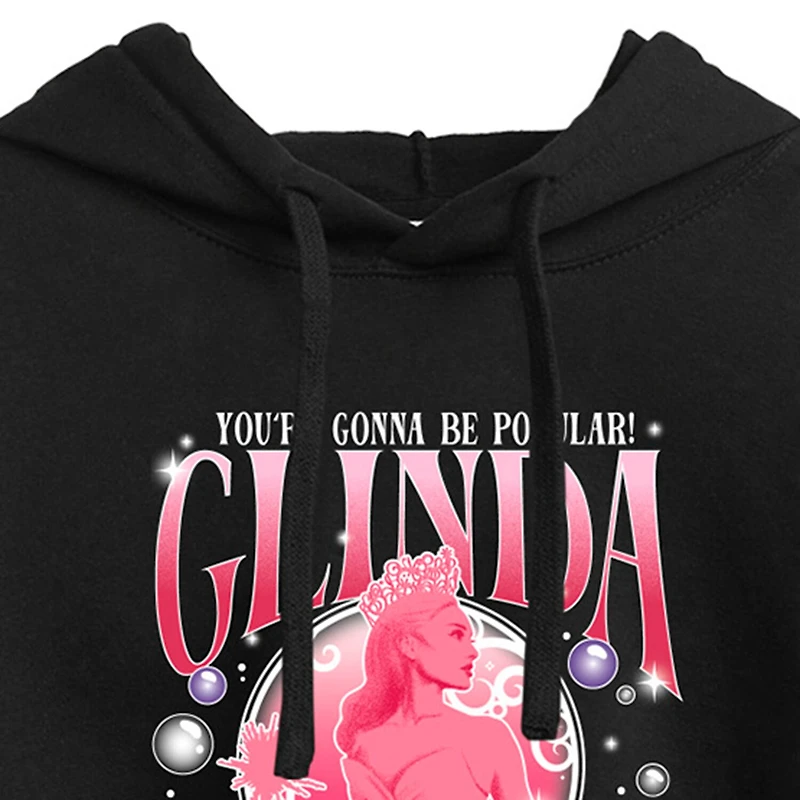 Movie Glinda Cropped Womens Juniors Long Sleeve Wicked Hoodie