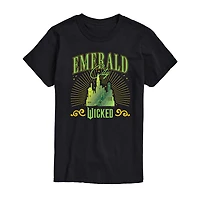 Wicked Movie Emerald City Tee Womens Juniors Crew Neck Short Sleeve Regular Fit Graphic T-Shirt