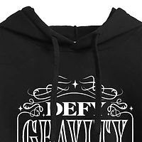 Wicked Movie Defy Gravity Cropped Womens Juniors Long Sleeve Hoodie