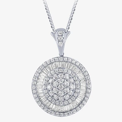 (G / Si2) Womens 2 CT. T.W. Lab Grown White Diamond 14K Gold Round 18 Inch Pendant Necklace