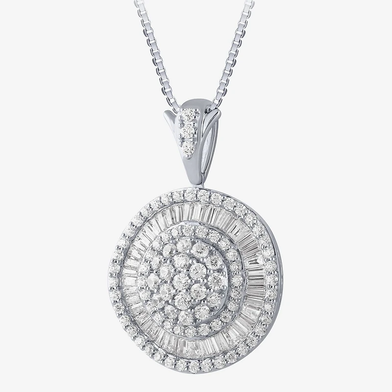 (G / Si2) Womens 2 CT. T.W. Lab Grown White Diamond 14K Gold Round 18 Inch Pendant Necklace