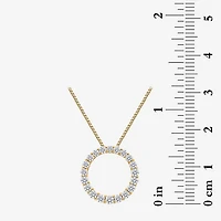 (I / I1) Womens 1 CT. T.W. Lab Grown White Diamond 10K Gold Heart 18 Inch Pendant Necklace