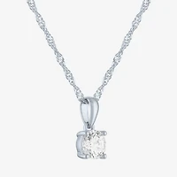(G-H / Si2-I1) Womens 1/2 CT. T.W. Lab Grown White Diamond 10K Gold Round Pendant Necklace
