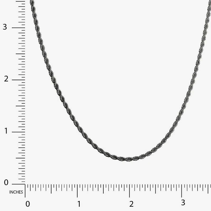 Mens Stainless Steel 24 Inch Rope Chain Necklace