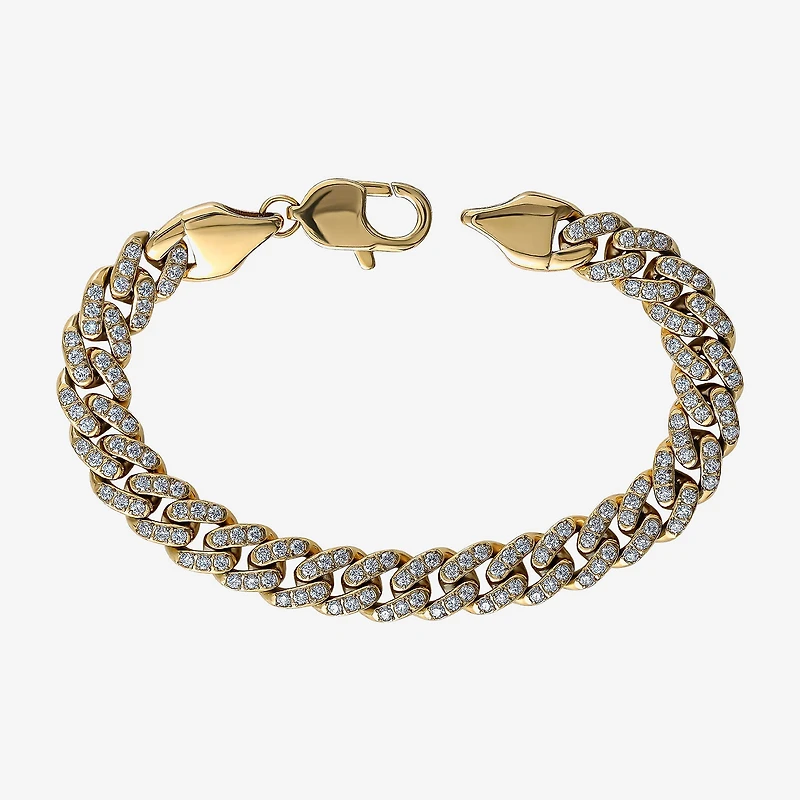 Mens Stainless Steel 8 1/2 Inch Curb Chain Bracelet